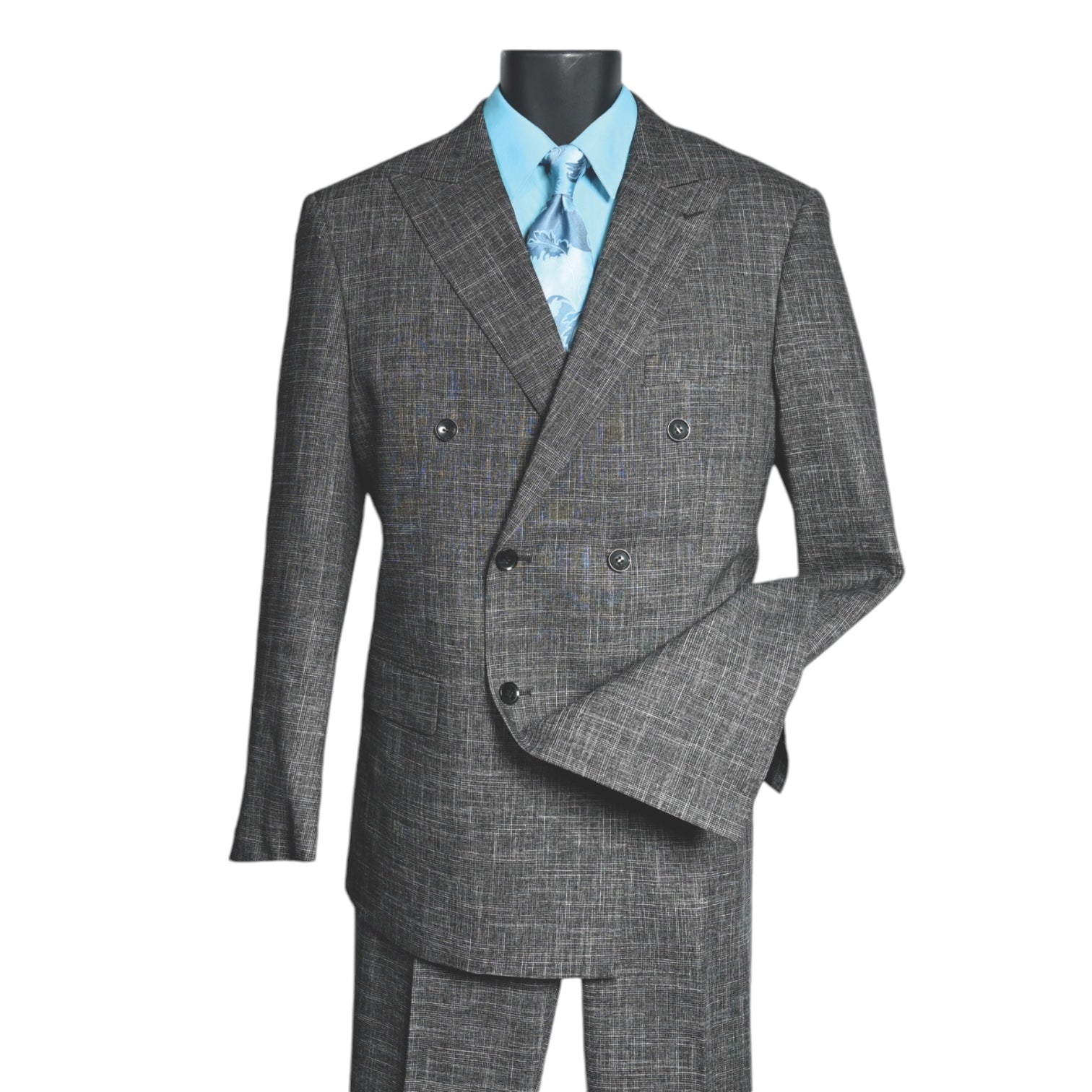 MAZARI: 2pc Plaid Double Breast Suit 2336